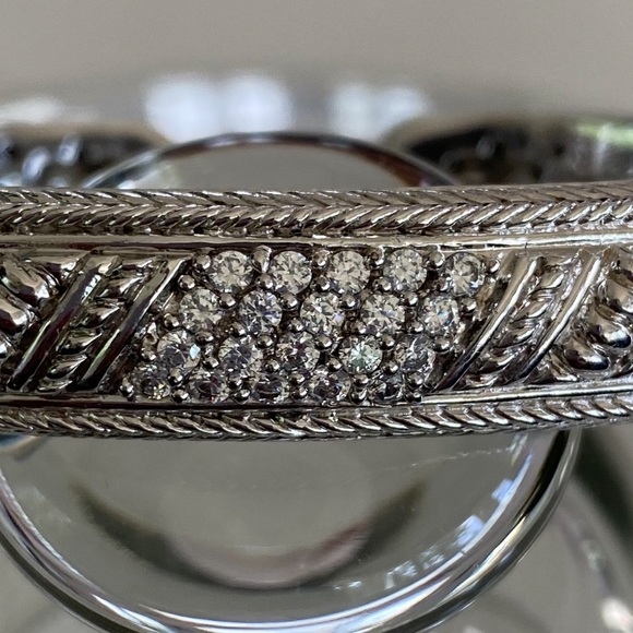 Judith Ripka Classic Hinged Cuff Bracelet in Sterling Silver - Picture 4 of 10